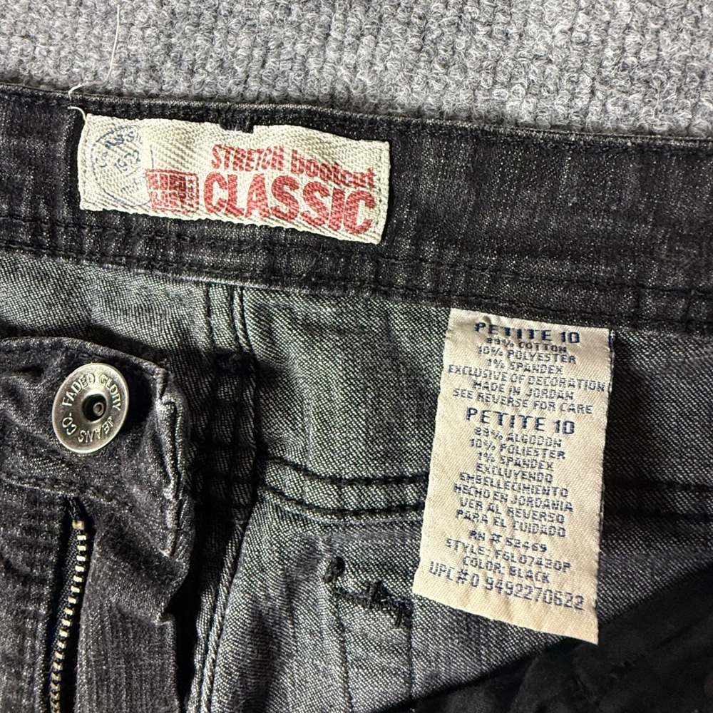 Faded Glory Petite 10 Black Stretch Bootcut Jeans Women's Classic‎ Fit - Picture 4 of 9